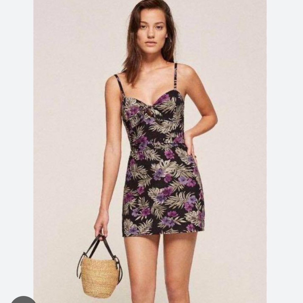 Reformation Linen Beliz Dress in Lanai print- Size 8